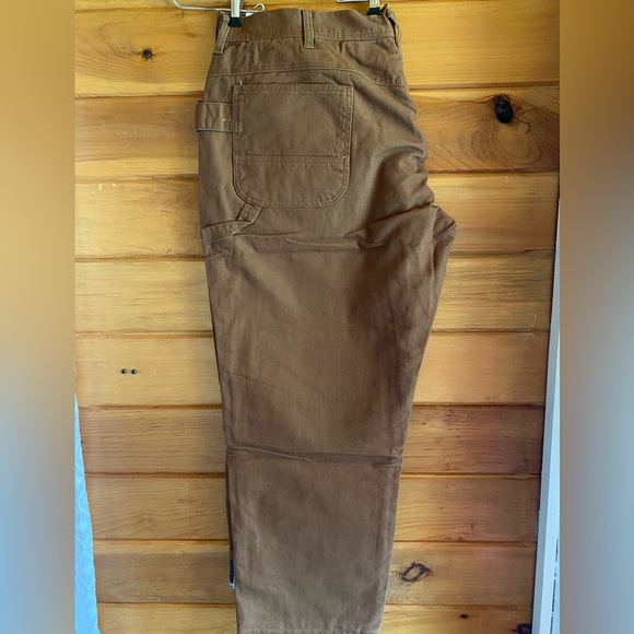 Flannel lined duck dungaree pants for men size46x30 workwear pants - Picture 2 of 4